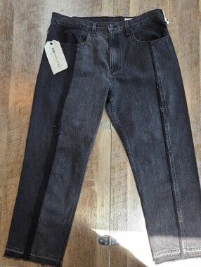 Rag & Bone Black Distressed Cropped Jeans
